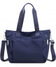 Bolso tote de nylon en azul marino con correas con logo y correa extraíble.