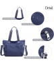 Bolso tote de nylon en azul marino con correas con logo y correa extraíble.