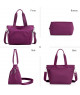 Bolso tote en color magenta con correas con logo y correa cruzada desmontable.