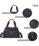 Bolso de Hombro Casual Gris Oscuro con Correas Marrones