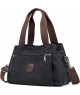 Bolso de Hombro Casual Gris Oscuro con Correas Marrones