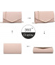 Clutch de Mano Elegante con Cadena Dorada en Rosa Pastel