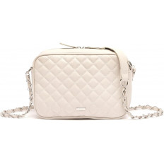 Bolso Bandolera Crema Acolchado con Cadena Metálica - Elegancia Suave