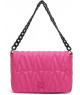 Bolso Bandolera Rosa Acolchado con Cadena Negra - Atrevido y Chic