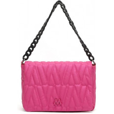 Bolso Bandolera Rosa Acolchado con Cadena Negra - Atrevido y Chic