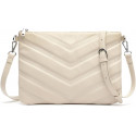 Bolso Bandolera Chevrón Crema de Misako - Suave Elegancia