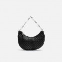 Bolso de Hombro Negro con Tachuelas y Cadena Plateada - Elegancia Rebelde