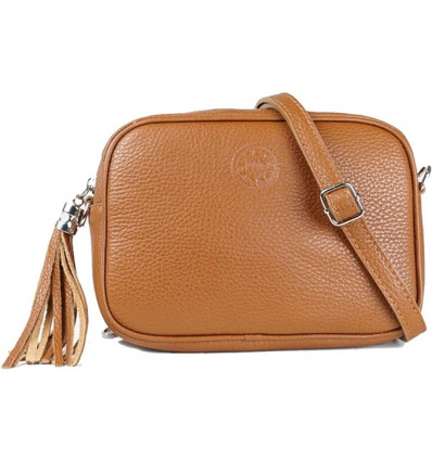 Bolso Bandolera Texturizado Tono Caramelo con Borla Elegante - Casual Chic