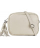 Bolso Bandolera Beige con Borla y Correa Ajustable - Chic y Versátil