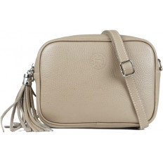 Bolso Bandolera Texturizado Beige con Borla Elegante - Tu Compañero de Estilo Diario