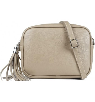 Bolso Bandolera Texturizado Beige con Borla Elegante - Tu Compañero de Estilo Diario