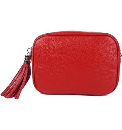 Bolso Bandolera Rojo Vibrante con Borla - Acentúa Tu Look con Color