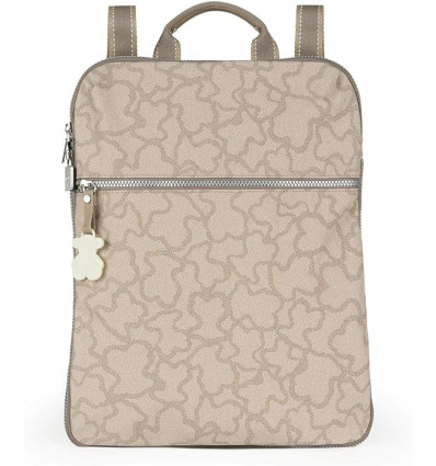 Mochila Tous Kaos en Tono Beige - Combinación de Funcionalidad y Estilo