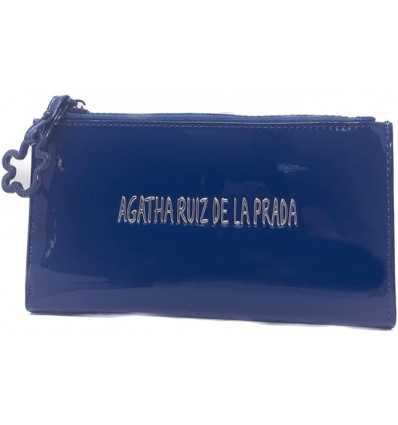 Cartera de Charol Azul con Cremallera en Forma de Nube - Agatha Ruiz de la Prada