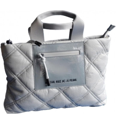 Bolso Acolchado Elegante Gris Oscuro - Agatha Ruiz de la Prada