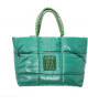 Bolso de Mano Verde Satinado y Acolchado - Agatha Ruiz de la Prada