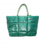 Bolso de Mano Verde Satinado y Acolchado - Agatha Ruiz de la Prada