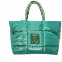 Bolso de Mano Verde Satinado y Acolchado - Agatha Ruiz de la Prada