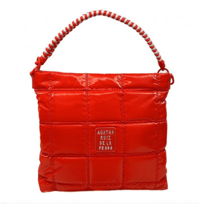 Bolso Bandolera Rojo Pasión con Acolchado y Asa de Cordón - Agatha Ruiz de la Prada