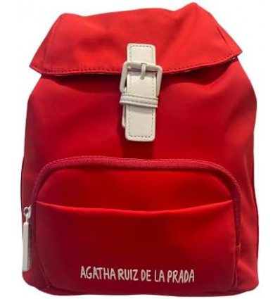 Mochila Nylon Rojo Vibrante con Cierre Hebilla - Mujer - Agatha Ruiz de la Prada