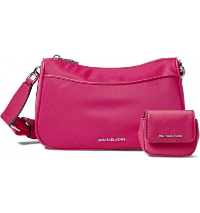 Bandolera Mediana Elegante para Mujer en Color Rosa Vibrante con Correa Ajustable y Cartera a Juego