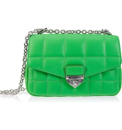 Bolsa de Hombro Verde con Cadena Metálica - Elegante y Práctica