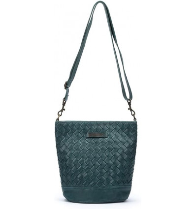 Bolso Pikolinos Faura WHA Trenzado Verde Oscuro