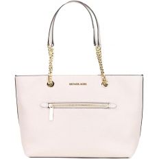 Michael Kors Jet Set Medium Tote en Powder Blush Pink - Top Zip con Bolsillo Frontal y Cadena