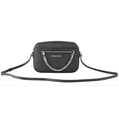 Michael Kors Jet Set Crossbody: Sofisticación en Negro y Plata